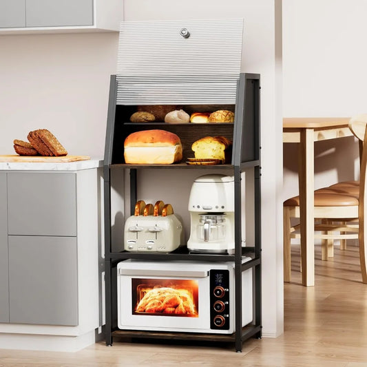 RBXC Baker Rack TwoInOne Bread Box Kitchen Organizer