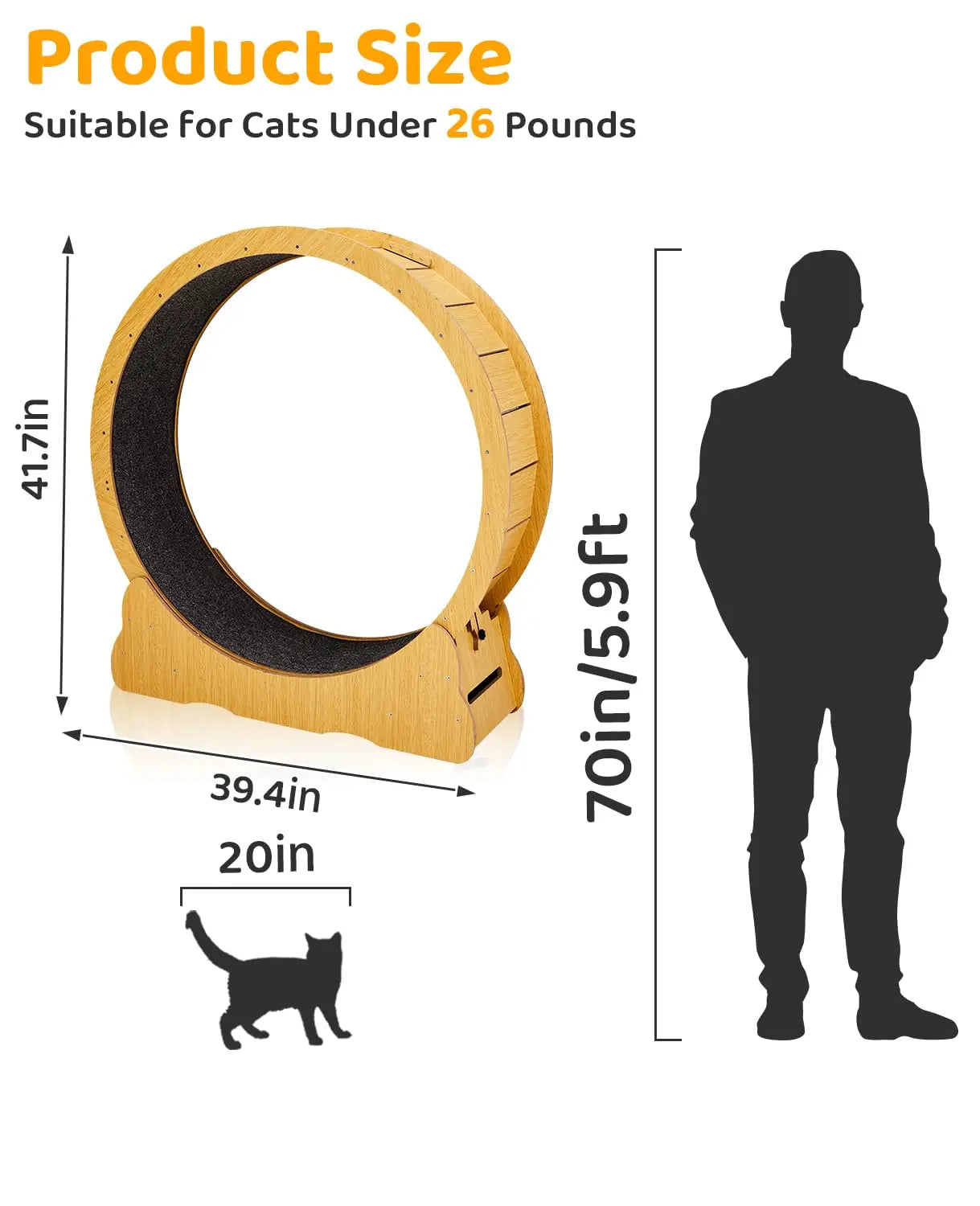 Indoor Cat Wheel Exerciser Treadmill Silent Running