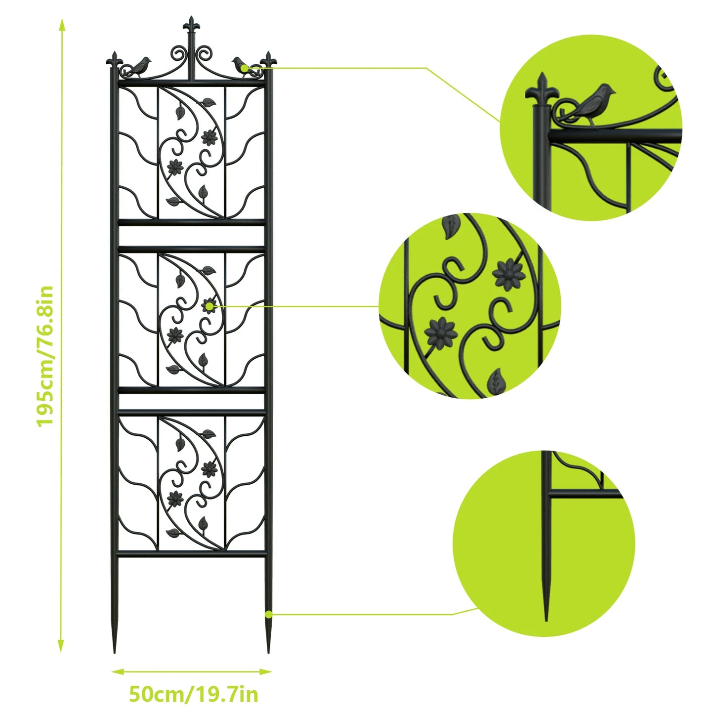 Hign Concerned Metal Garden Trellis 2 Pack Grid Panels