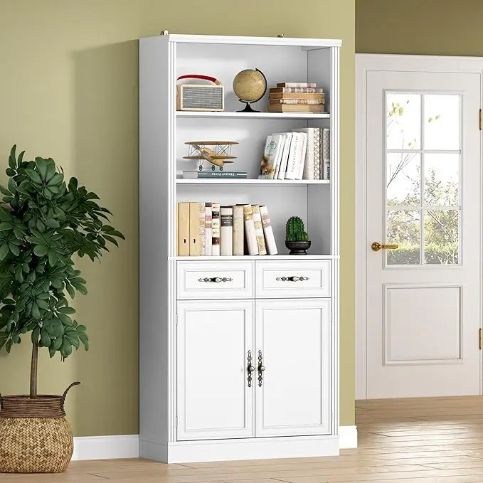 HUANZHUANG Set of 2 Bookshelves with Adjustable Shelves