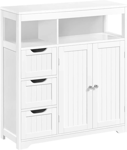 XMSJ Bathroom Floor Cabinet With 3 Drawers And 2 Shelves
