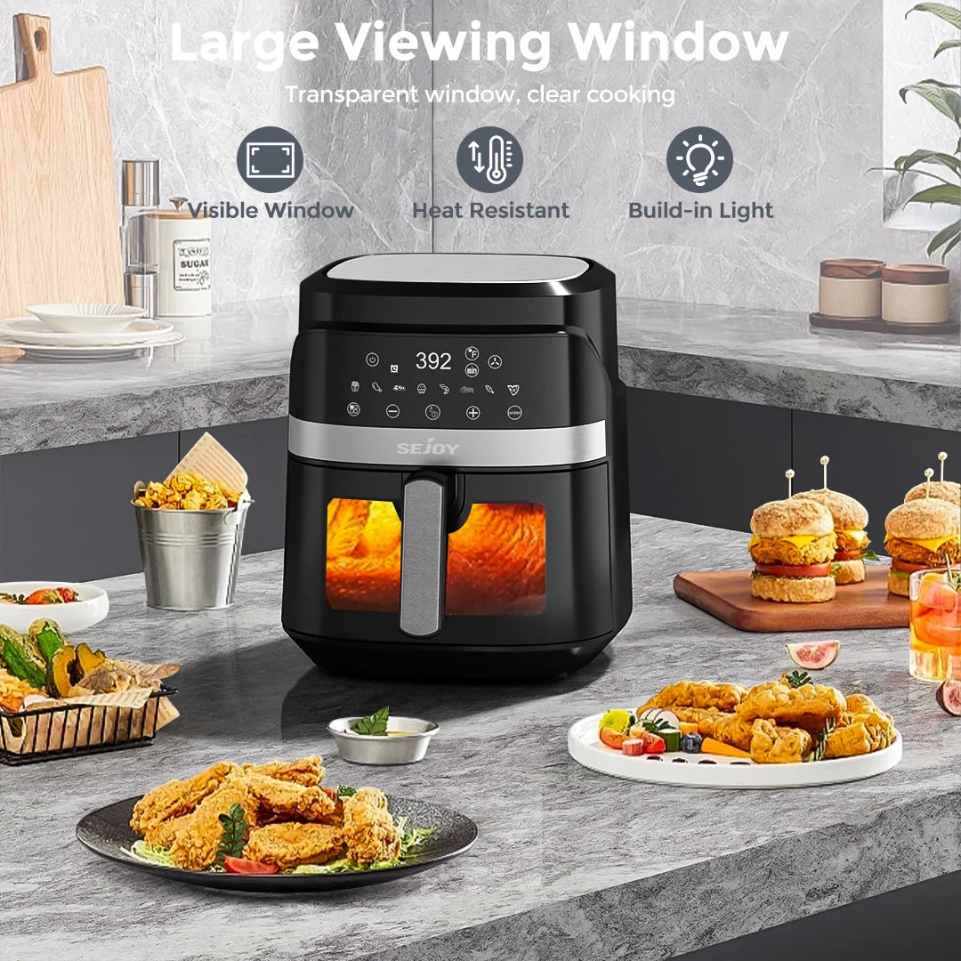 Sejoy Air Fryer 8-In-1 6L Oilless Cooker Roast Bake Dehydrate