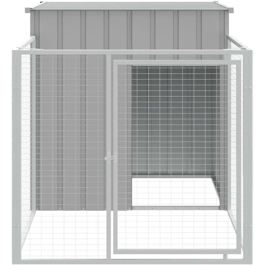 Hign-concerned Galvanized Steel Dog House With Protective Roof Run Kennel
