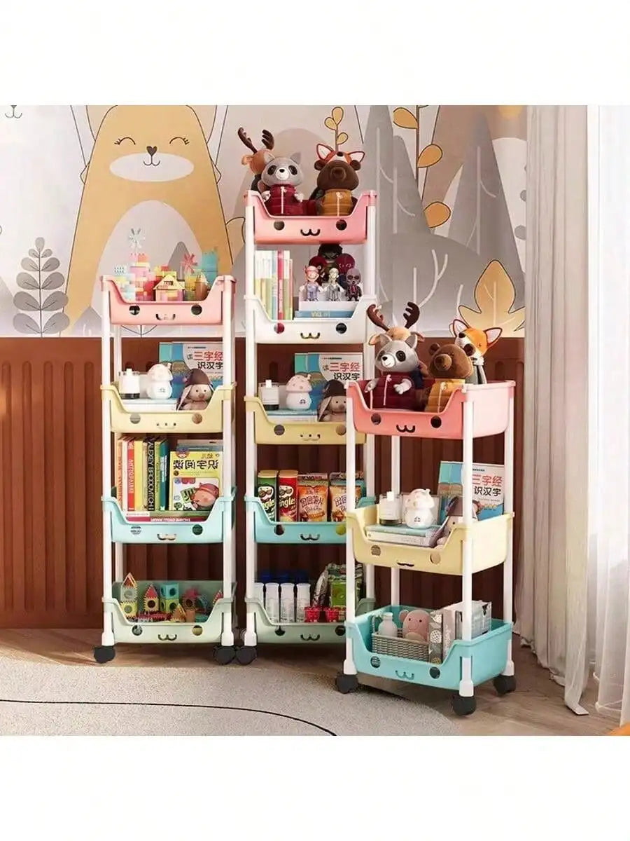 Multifunctional Three Layer Rolling Storage Rack For Bathroom Kitchen