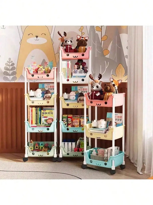 Multifunctional Three Layer Rolling Storage Rack For Bathroom Kitchen
