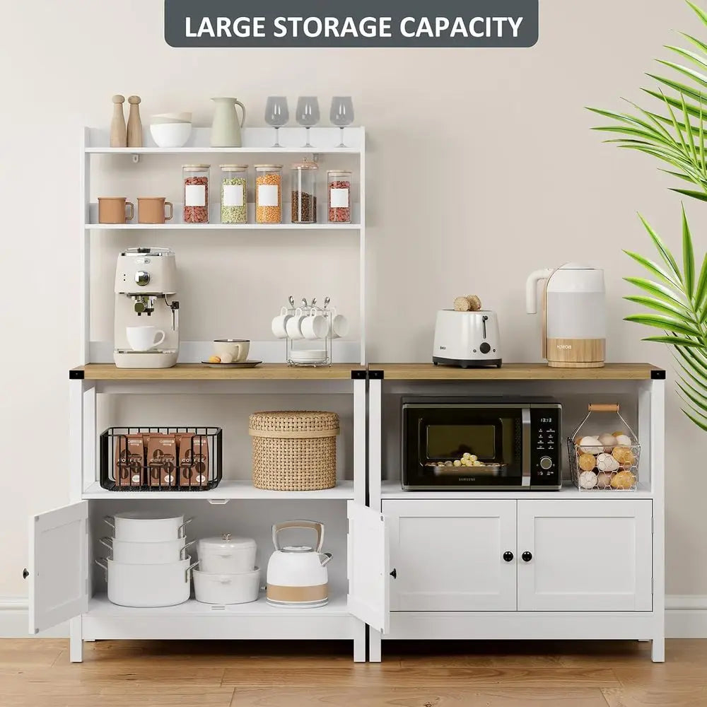 OLOEY Stand Bakers Rack Cabinet Freestanding 5-Tier Kitchen Shelves