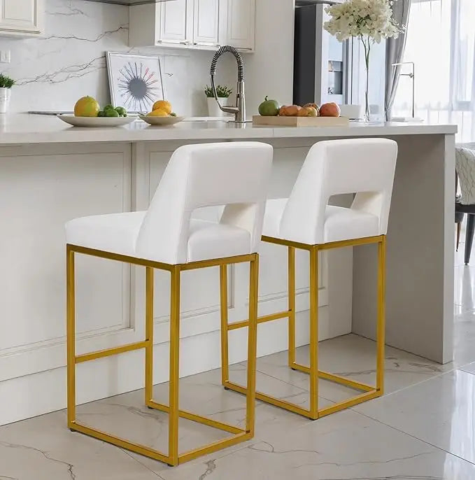 ZHUOTING Modern Bar Stools With Backs Upholstered Faux Leather