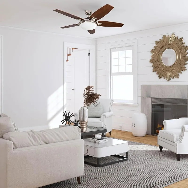 High Concerned Contemporary Ceiling Fan With LED Light Remote Control