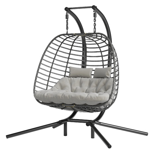 General JDPAG Double Hanging Egg Chair With Stand Hammock