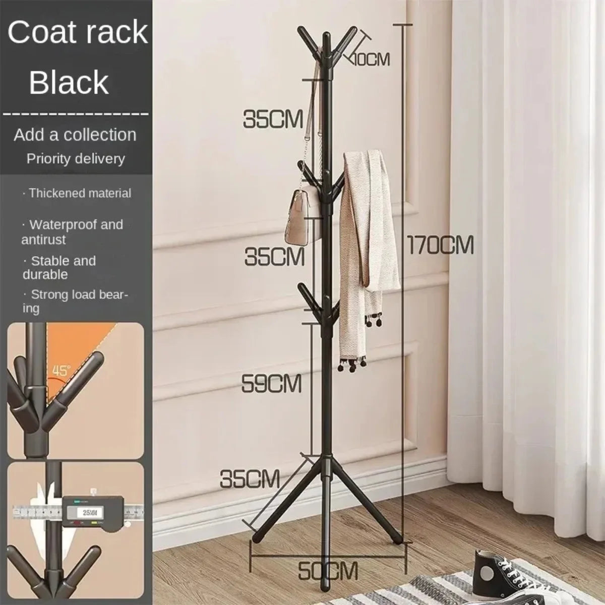 Free Standing Clothes and Hats Rack Tree Branch Style