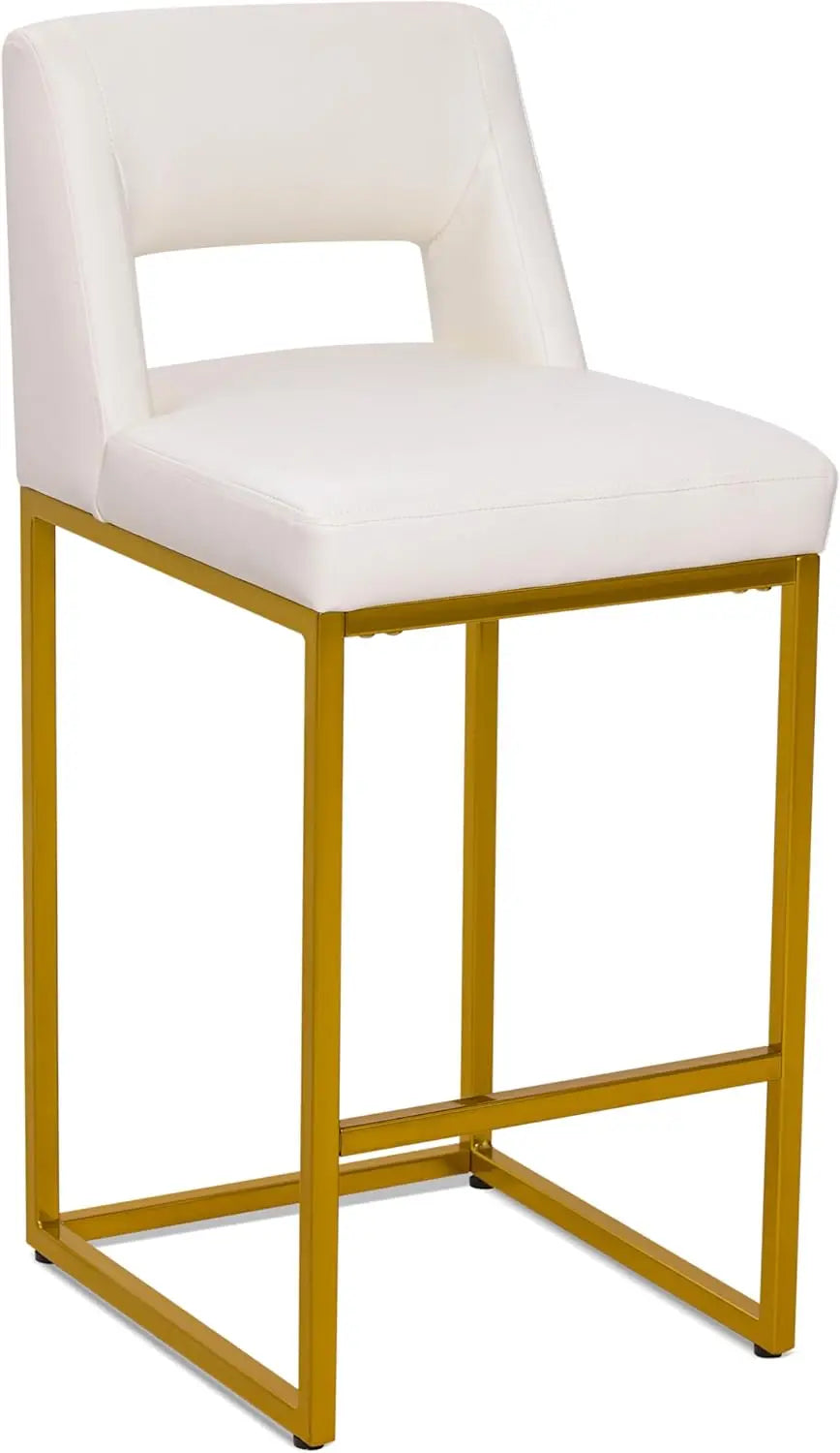 ZHUOTING Modern Bar Stools With Backs Upholstered Faux Leather