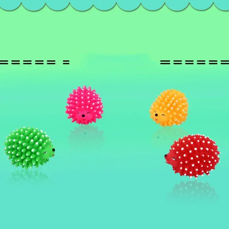 Realistic Hedgehog Squeaky Rubber Dog Chew Toy For Small Dogs