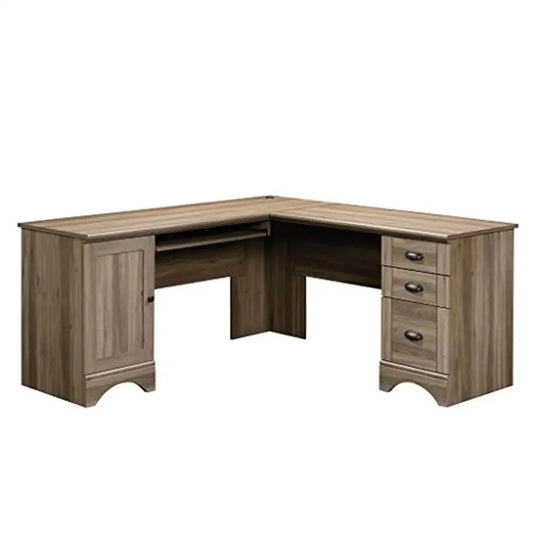 DUTRIEUX Corner L Shaped Computer Desk With Keyboard Tray