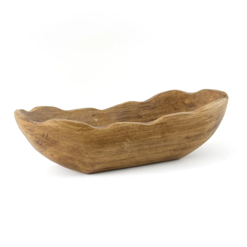 Paulownia Wood Dough Bowl Centerpiece for Tabletop Decor
