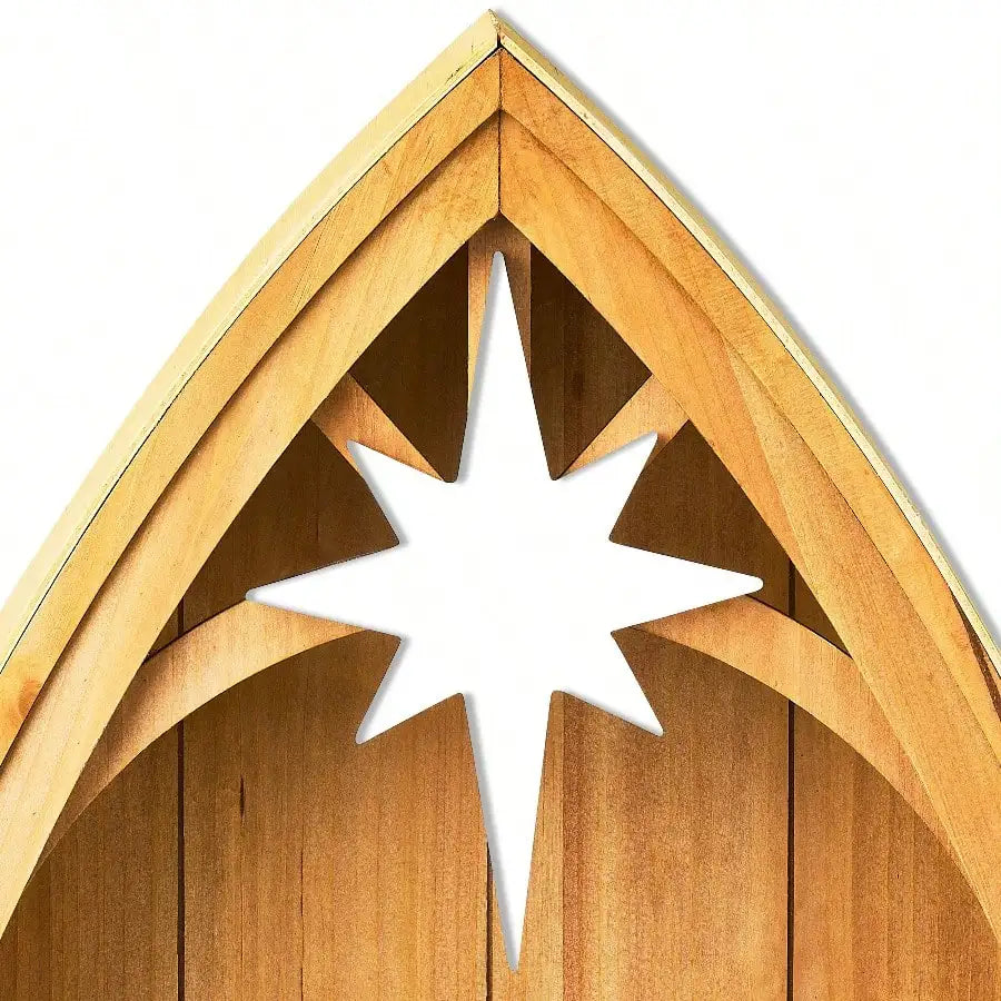 HandcraftedPremiumWooden Nativity Figurines Display Decor For Christmas Home Sanctuary
