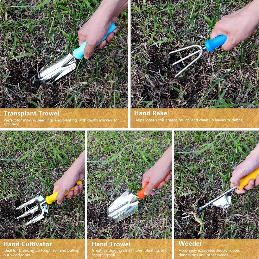 Stainless Steel Heavy Duty Weeding Tool Set With Ergonomic Handles