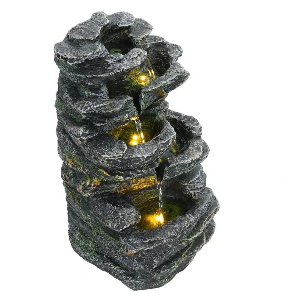 6 Layer Rock Water Fountain Garden Waterfall Decoration