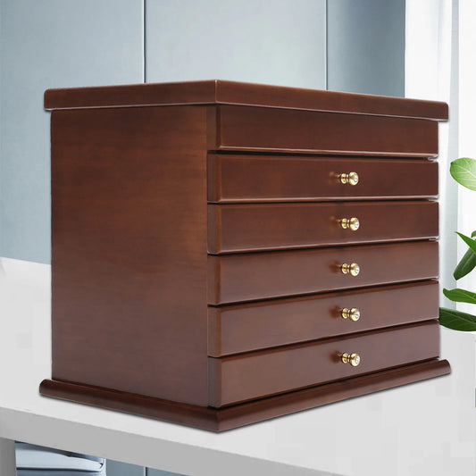 Hign-concerned 6 Layer Wooden Jewelry Box Organizer Watches