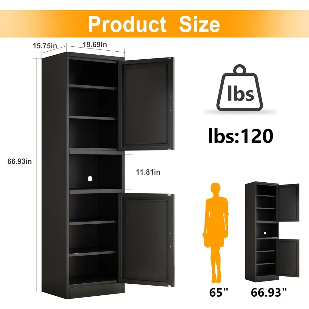 Metal Storage Cabinet With Two Doors For Bathroom Use