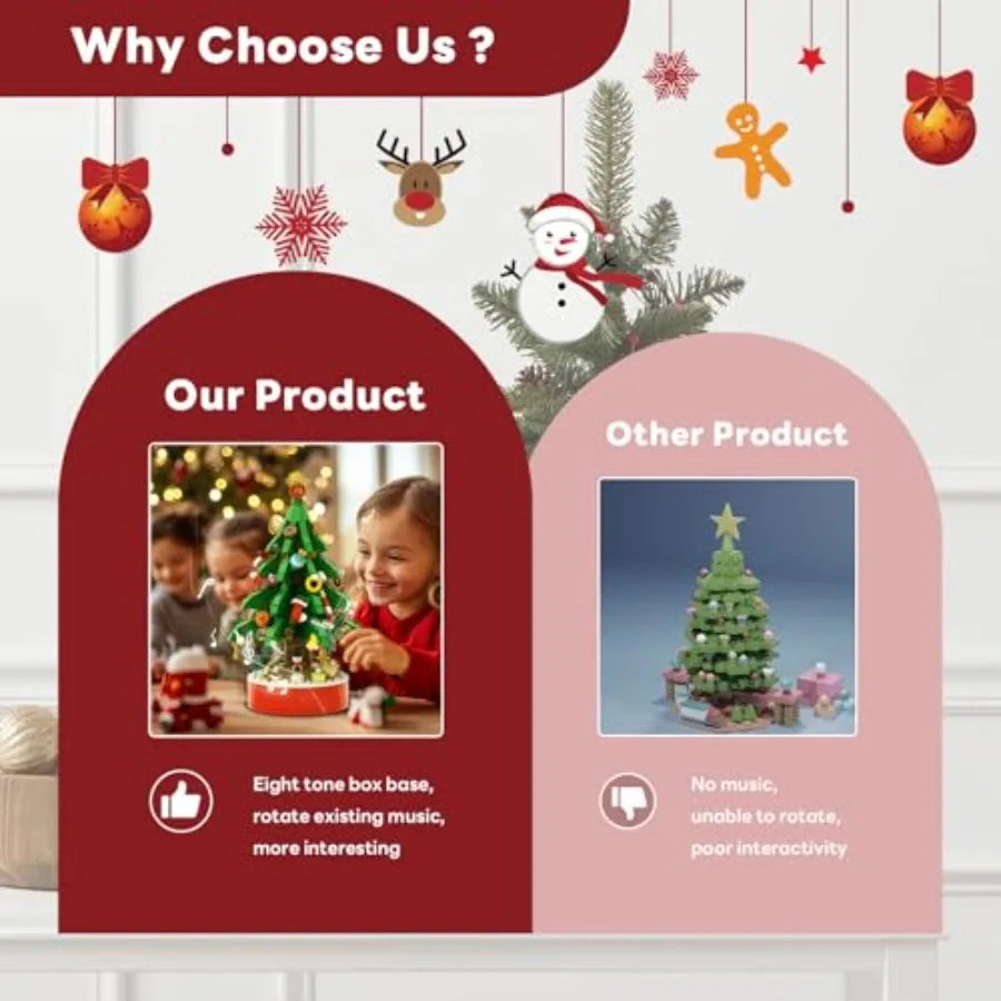 Hign-concerned Advent Calendar Building Blocks Christmas Tree With Music Countdown