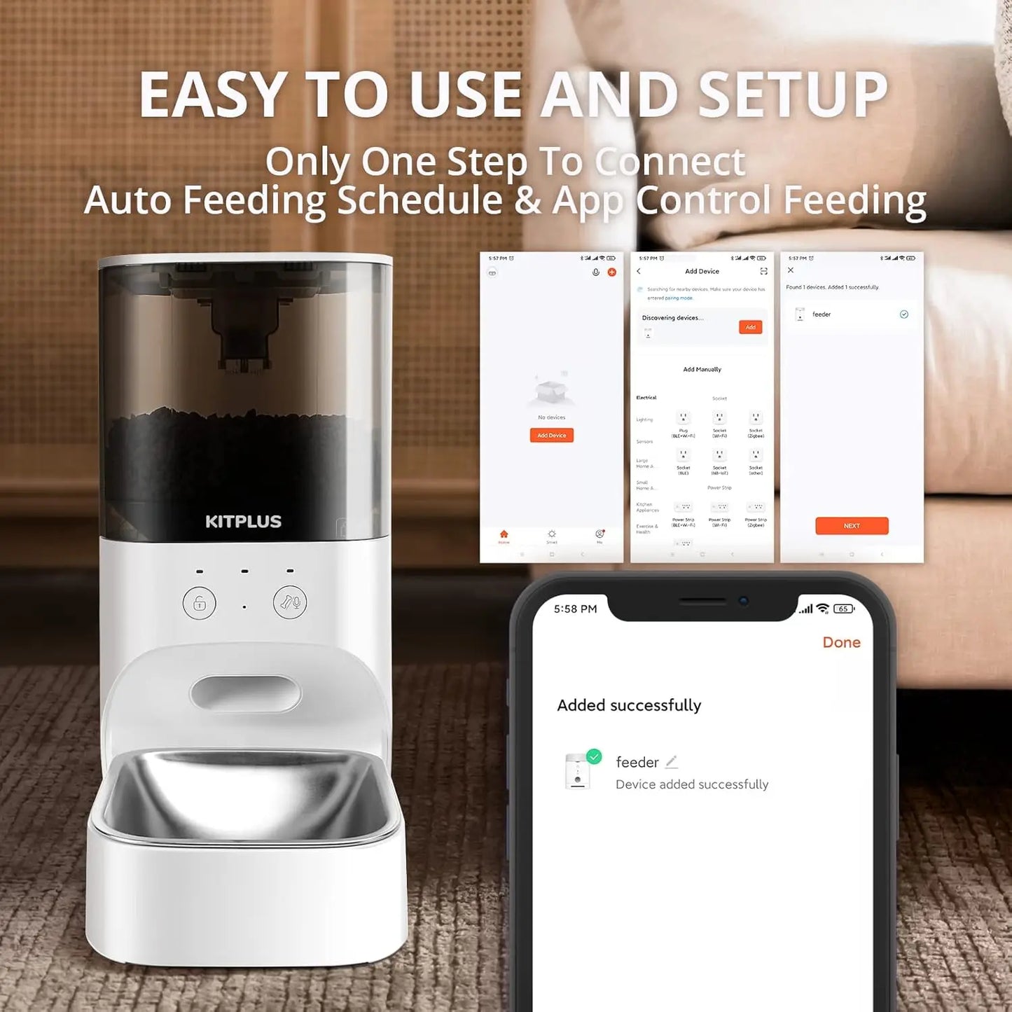 Automatic Cat Feeder With App Control And Lock Lid 4L