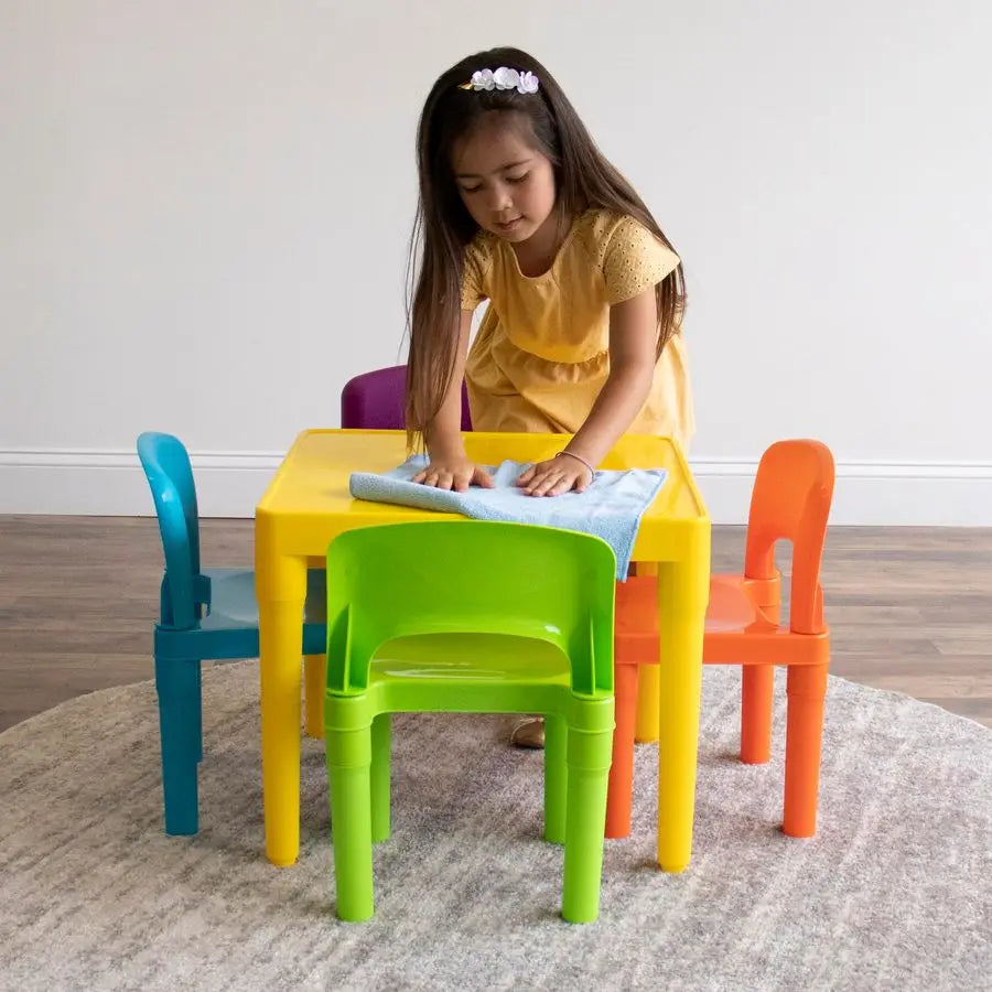 XMSJ Kids Table and 4 Chair Set for Toddler Playtime