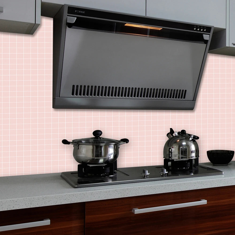 PVC Wall Tile Stickers 10 Pcs Self Adhesive Modern Kitchen Bathroom Decals
