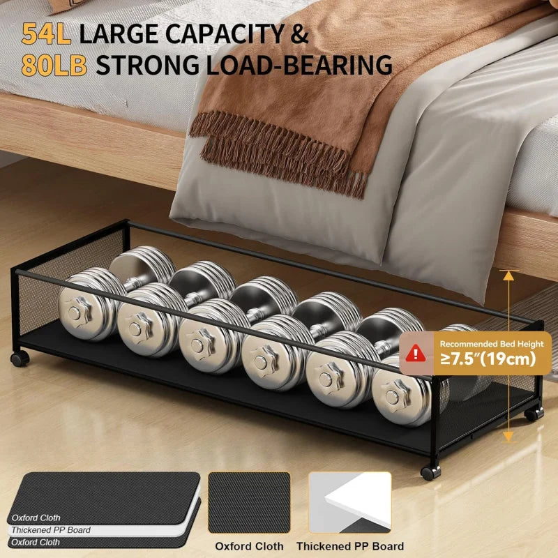 NONECN Under Bed Storage Drawers With Wheels For Dorm Essentials