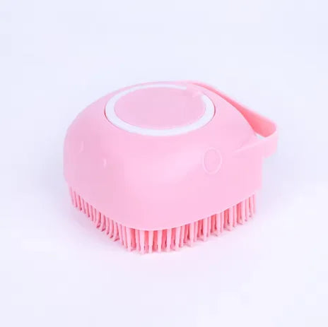 2-In-1 Pet Bath Massage Brush With Silicone Shampoo Storage
