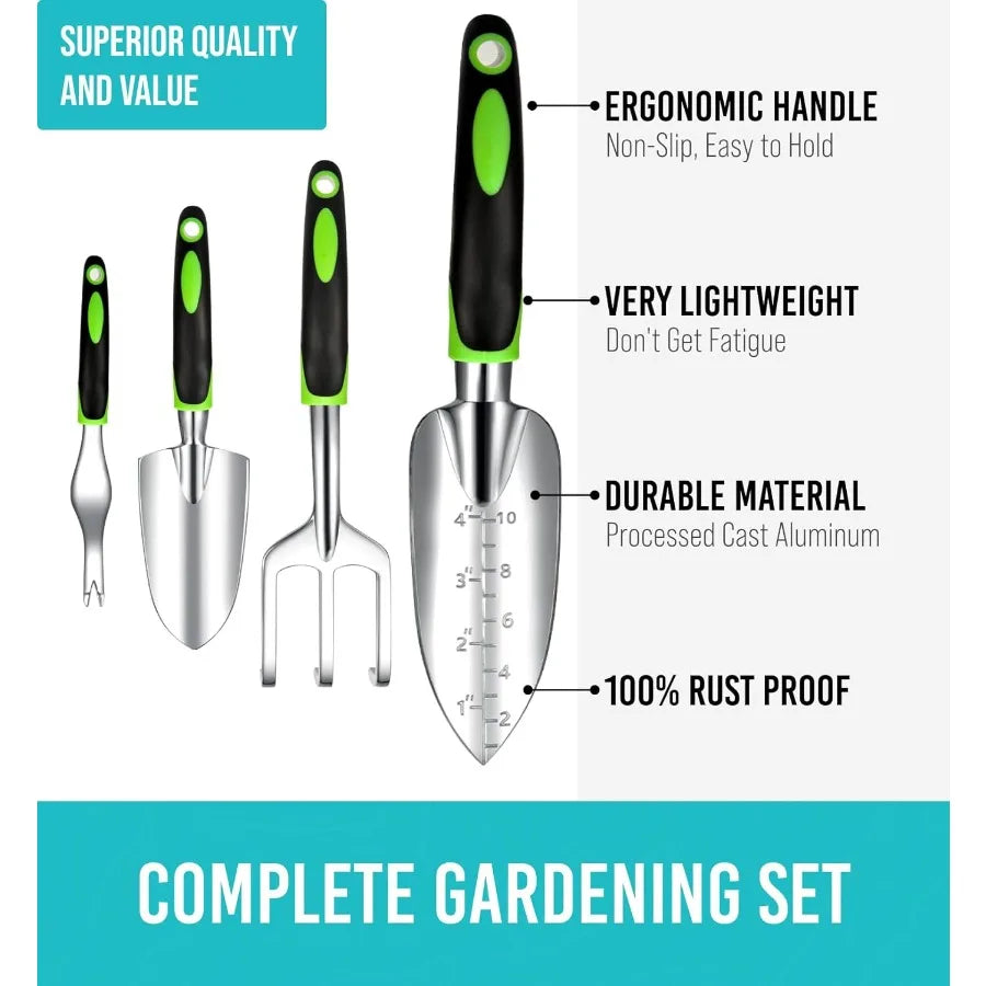 Heavy Duty Garden Tool Set 22 Piece Ergonomic Tools