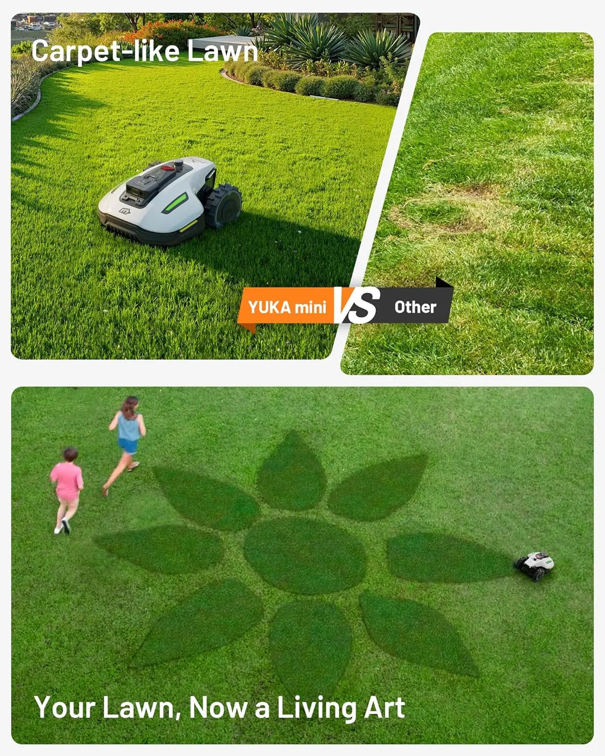 YUKA Mini 500H Robotic Lawn Mower With AI Vision RTK