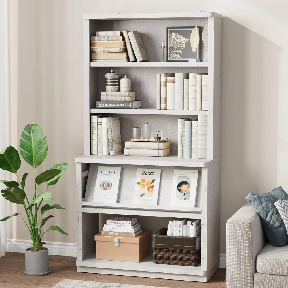 MKDK 5 Tier Flip Flop Bookcase Storage Shelf