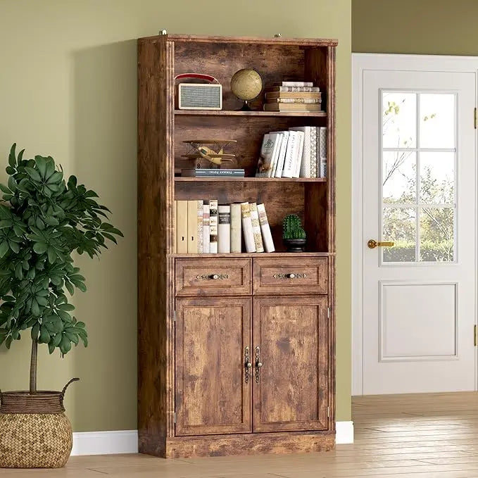 HUANZHUANG Set of 2 Bookshelves with Adjustable Shelves