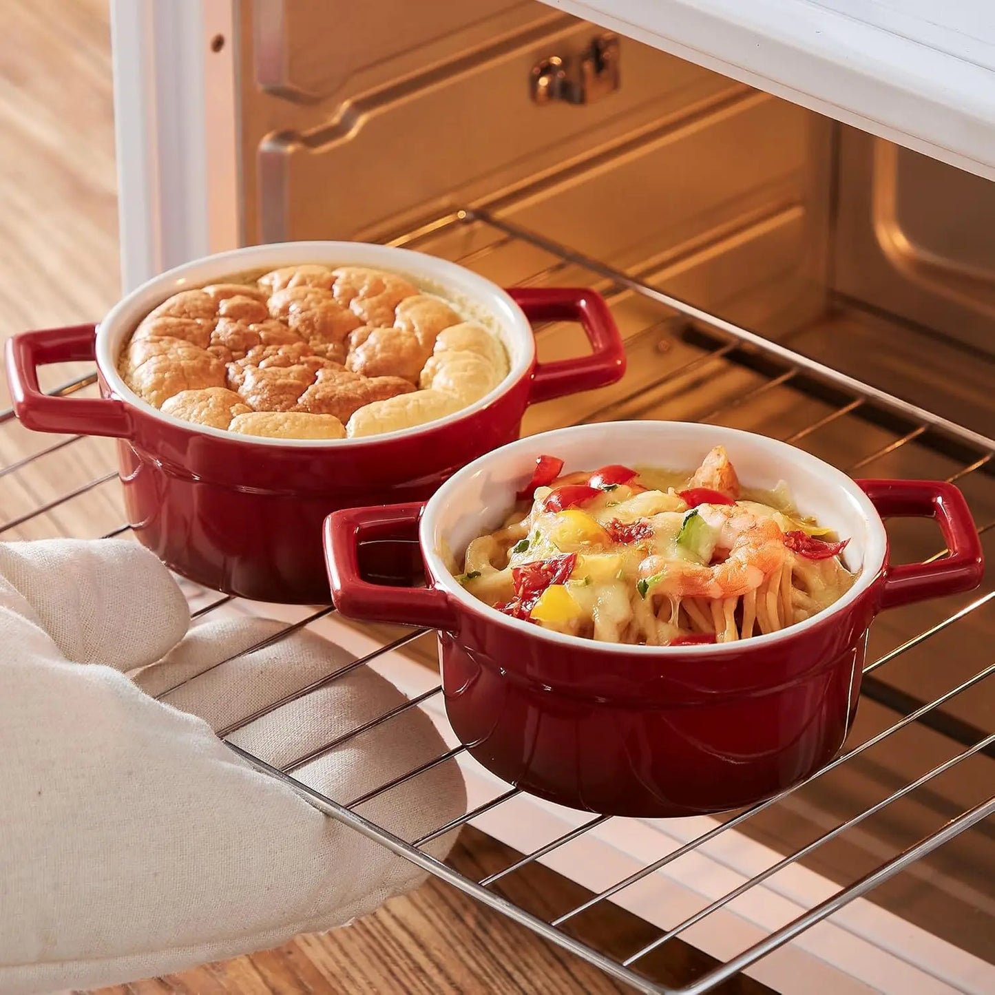 Ceramic Casserole Set Of 4 Oven Microwave Dishwasher Safe