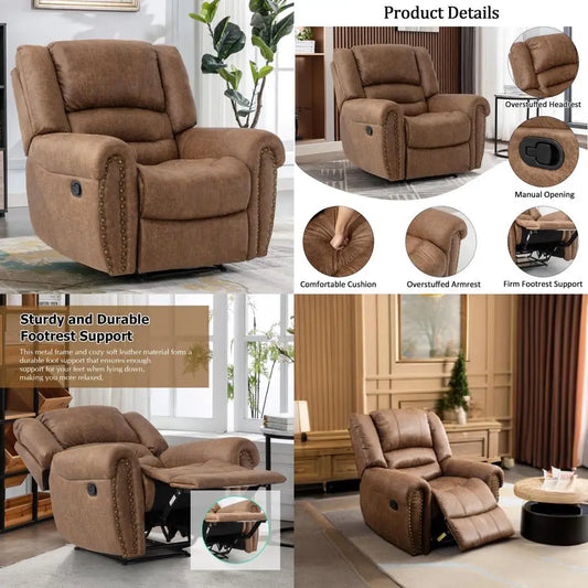 XMSJ Breathable Manual Recliner Chair For Living Room