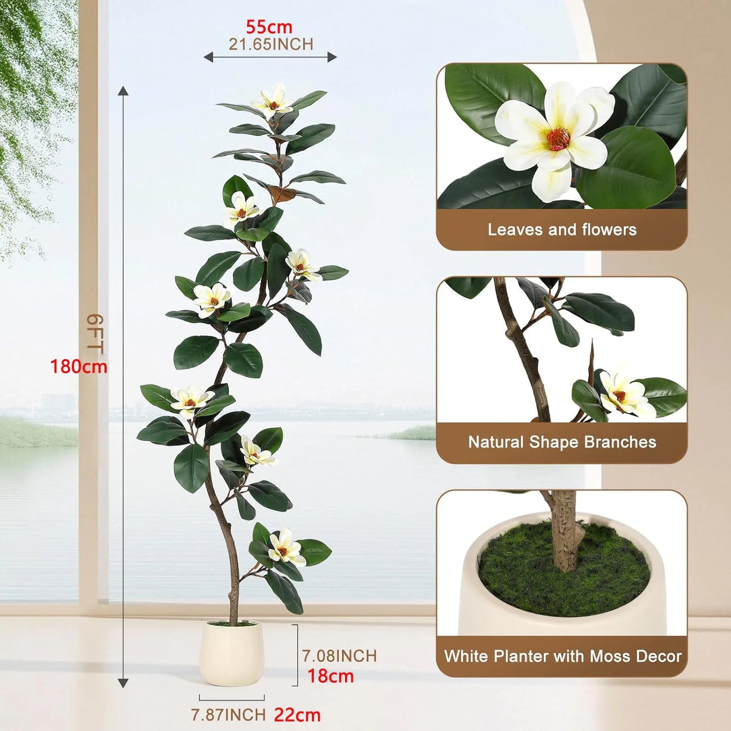 CN Guangdong Artificial Magnolia Tree Floor Plant Planter