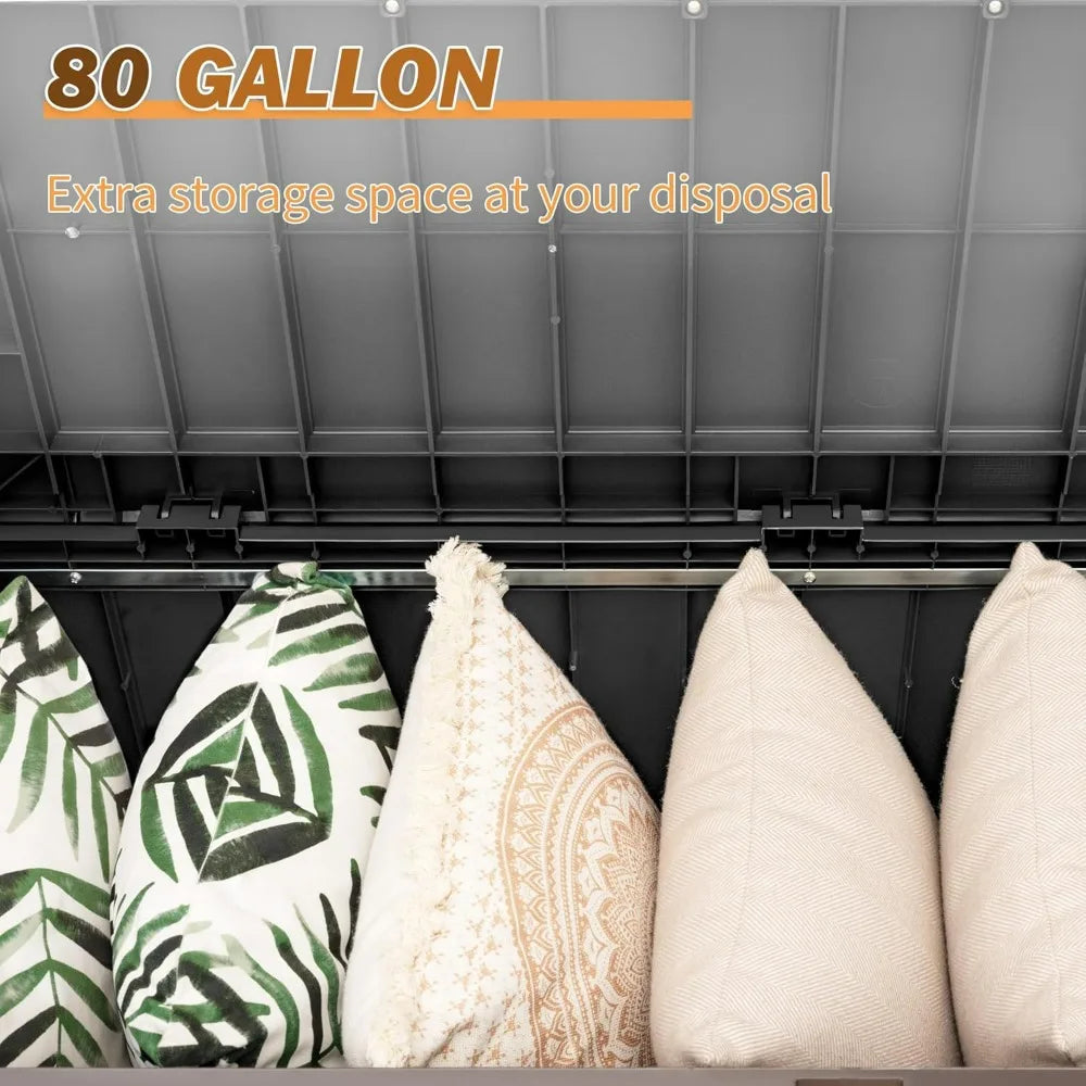 Devoko Lockable Storage Bench Deck Box For Patio And Garden