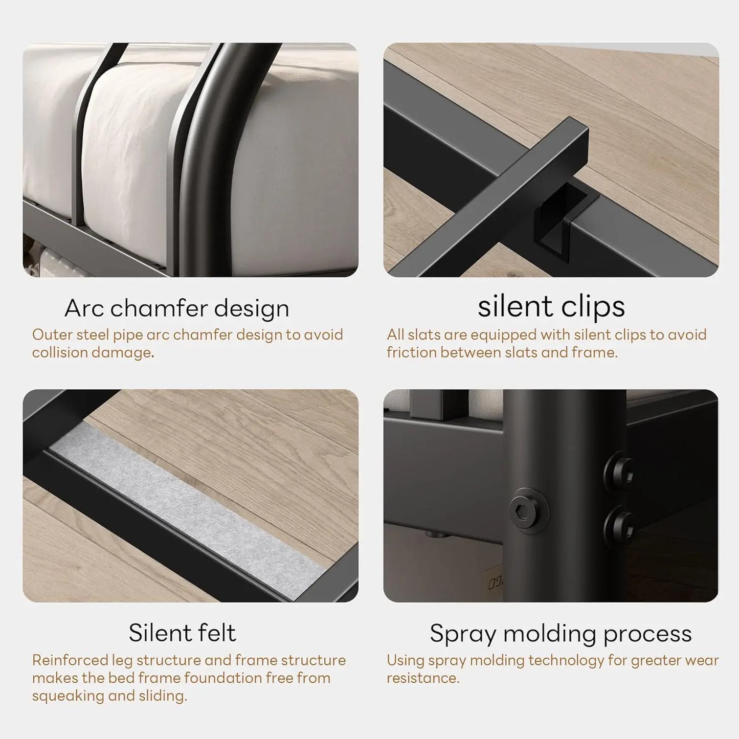 Heavy Duty Metal Bunk Bed With Angled Ladder For Teens