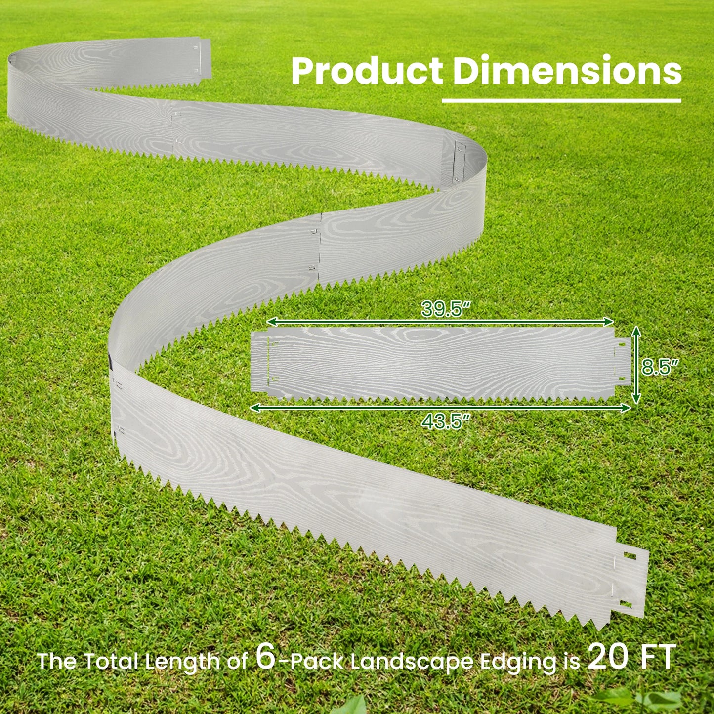 Galvanized Metal Landscape Edging Heavy Duty Garden Border