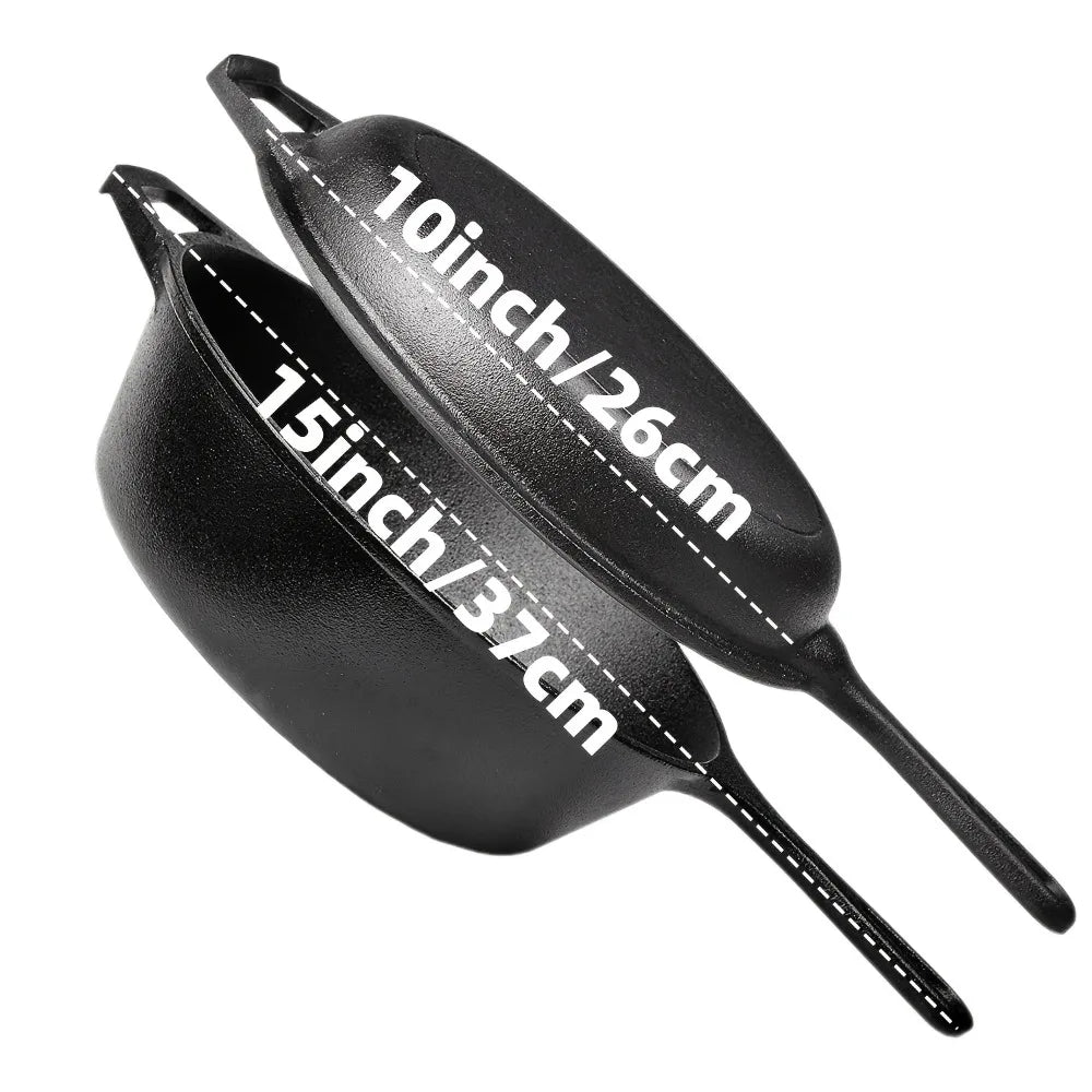 AEDG 3-Piece Cast Iron Skillet Set Preseasoned Heavy-Duty Pans