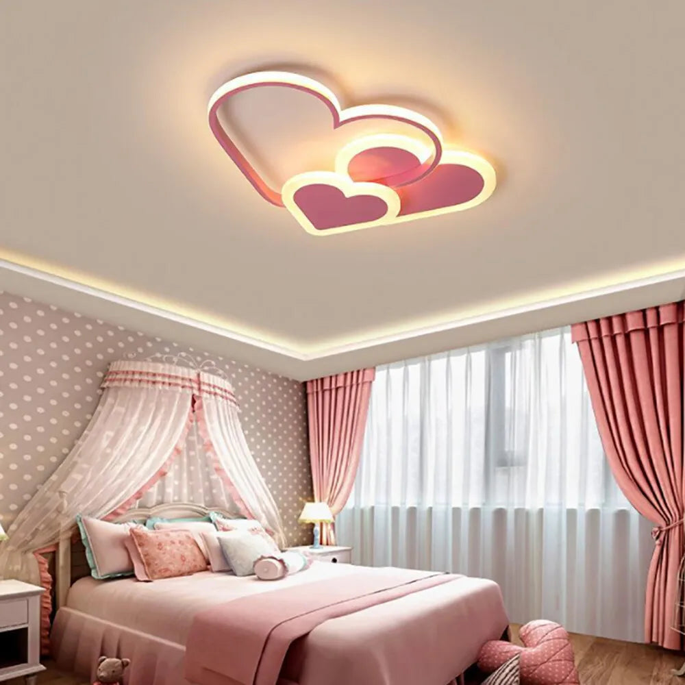 Heart Shaped LED Ceiling Lamp With Remote Control 3000K 6000K