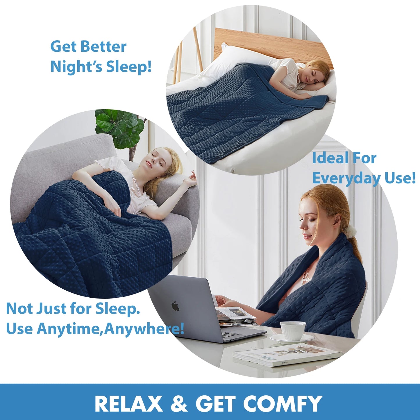 Huloo Sleep Weighted Minky Blanket Throw For All Season Use