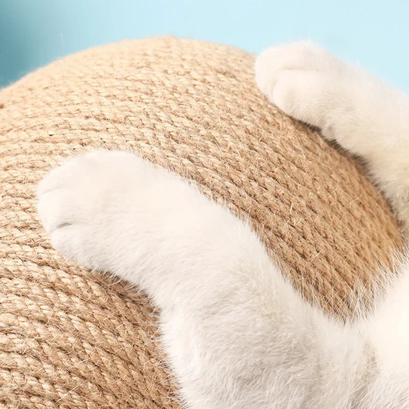Cat Scratching Ball Toy Kitten Sisal Rope Ball Board Toy