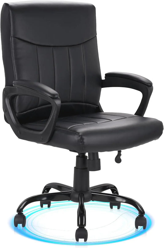 High Concerned Leather Office Chair With Lumbar Support