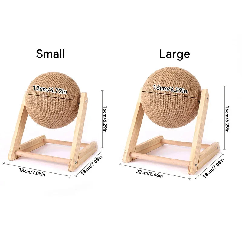 Cat Scratching Ball Toy Kitten Sisal Rope Ball Board Toy