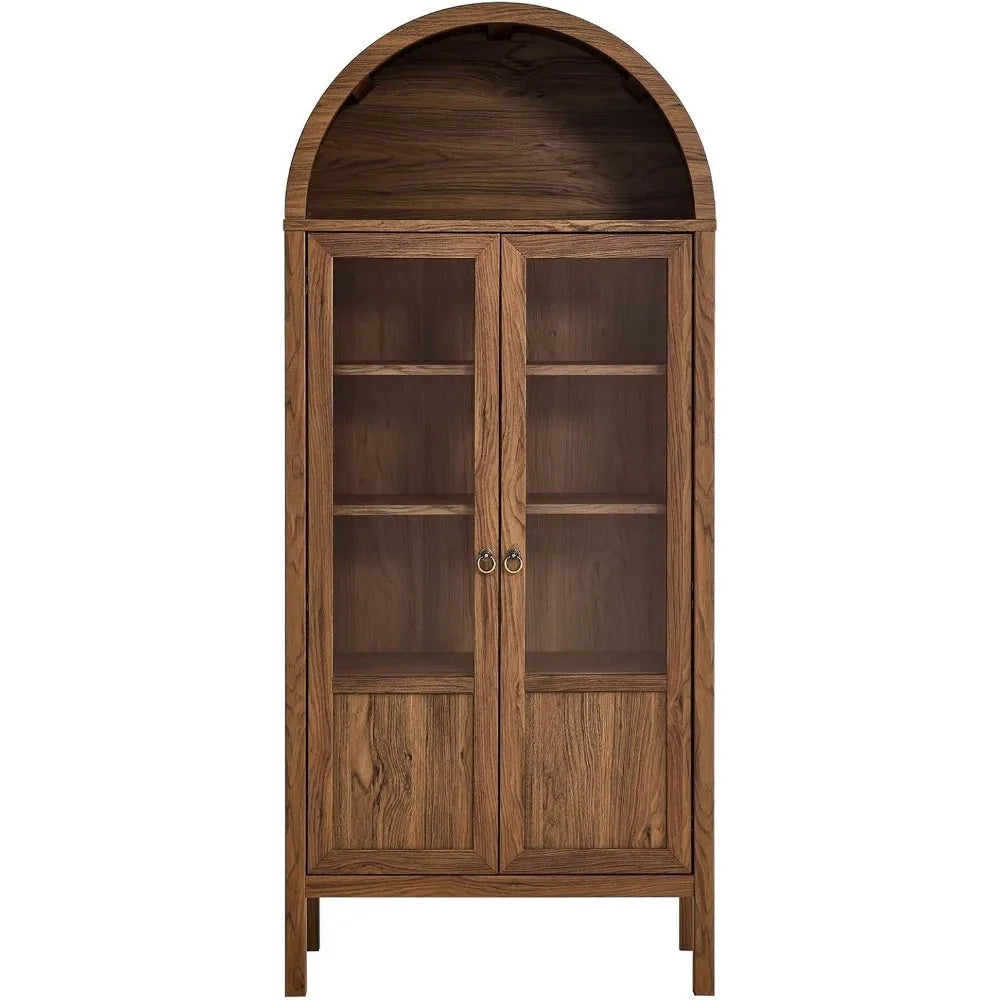 Tessa Tall Arched Storage Display Cabinet For Living Room