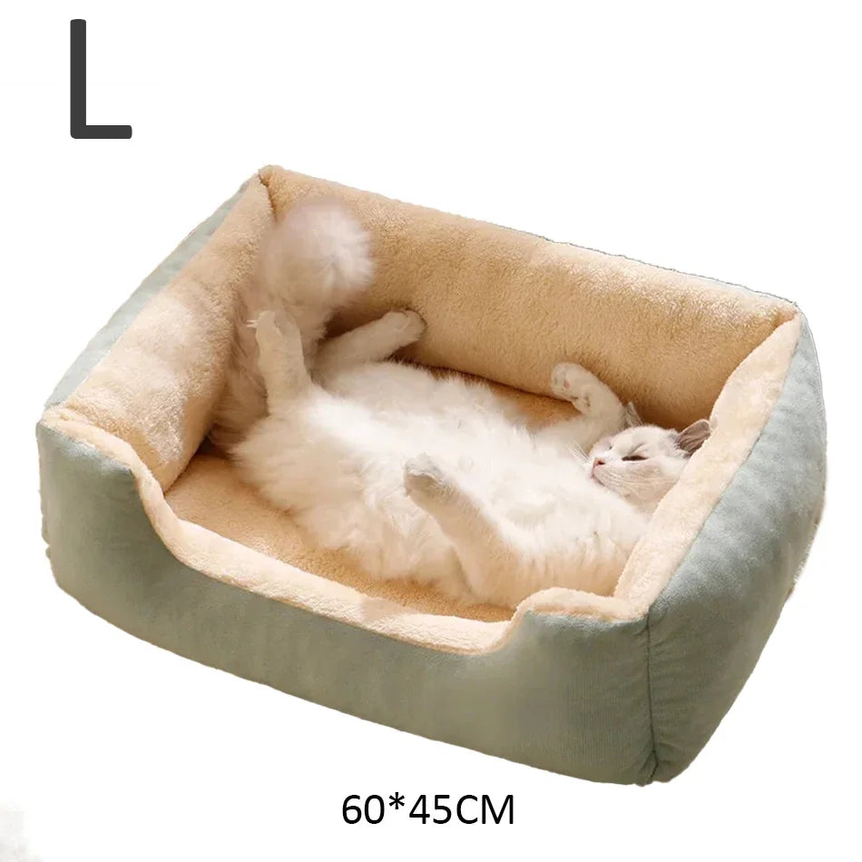 Cozy Plush Cat Bed For Cats And Kittens With House