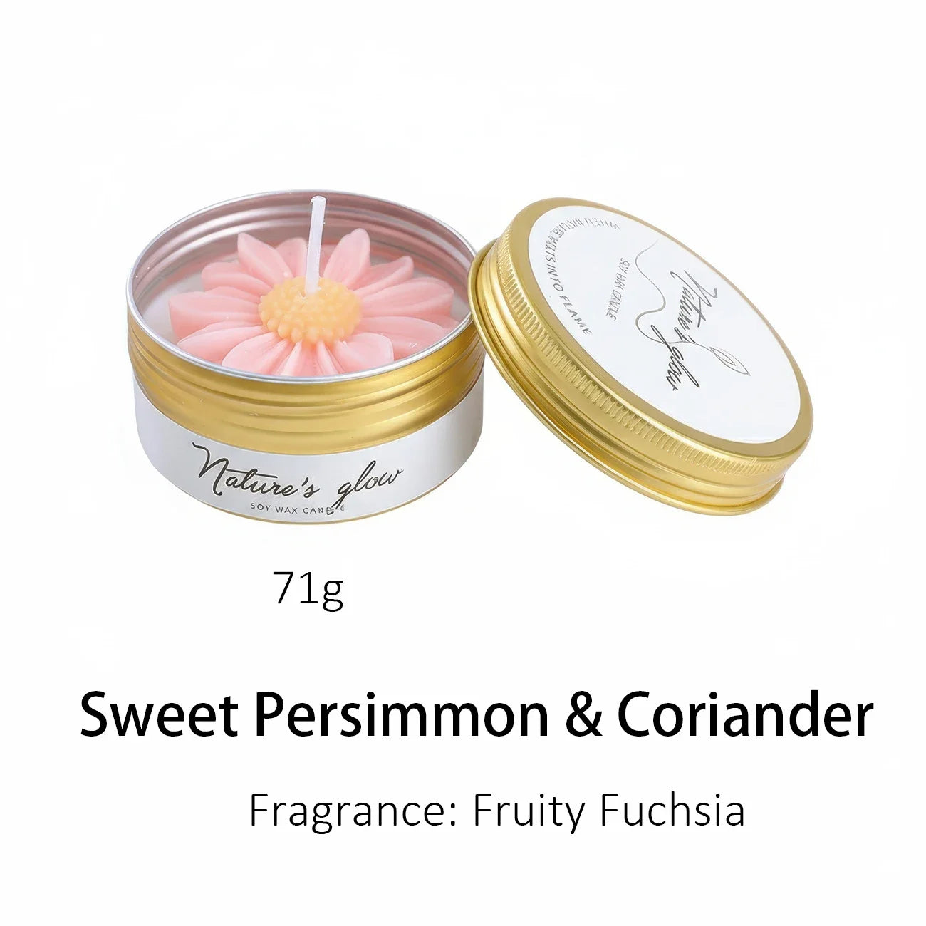 Chamomile Scented Soy Wax Candle Tin for Bedroom Decor Romantic Gift for Women