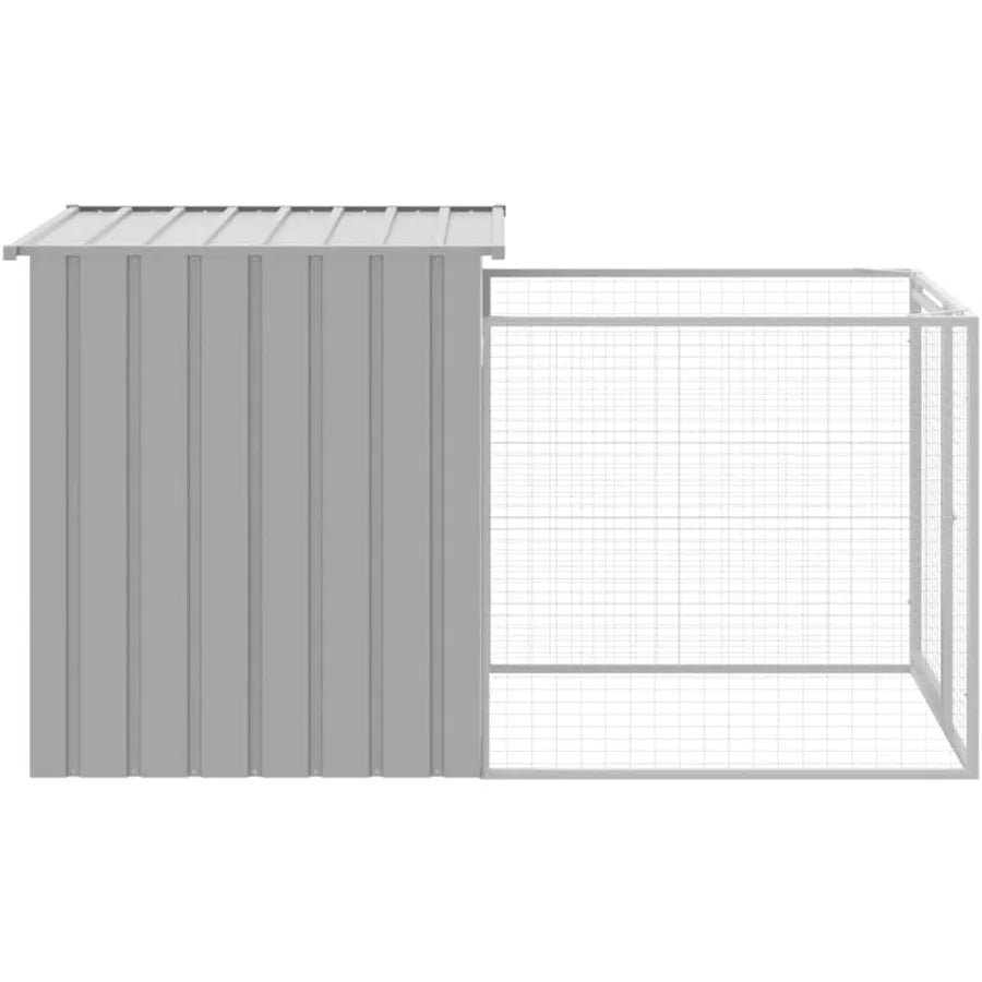 Hign-concerned Galvanized Steel Dog House With Protective Roof Run Kennel