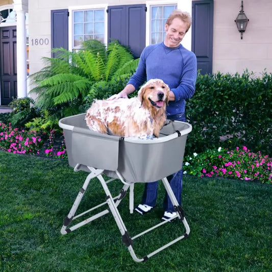 Dog Litter Elevated Foldable Dog Bath Tub For Grooming